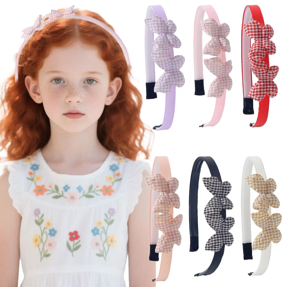 

1PCS Four Style Sweet Girl Hair Bands Baby Candy Colored Children's Hair Bands Children's Canvas Bow Headband Kids Accessories