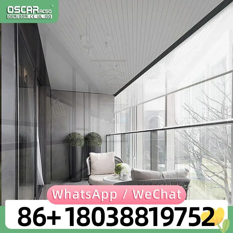 Motorized Vertical Roller Shades Aluminum Outdoor Windproof Automatic Sun Protection for Patio Garden Balcony Rolling shutter