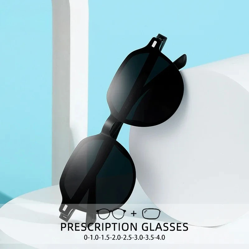 

Очки KIZN с магнитной застежкой, круглые, с защитой от синего света, для мужчин и женщин, поляризационные солнцезащитные очки, очки для дальнозоркости, близорукости, корректирующие очки по рецепту