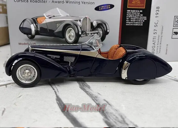 CMC-Diecast Metal Alloy Diecast Model Car para Meninos, Bugatti 57SC, Ornamentos Boutique, Brinquedos De Simulação, Presentes De Aniversário, Hobby Display, 1:18