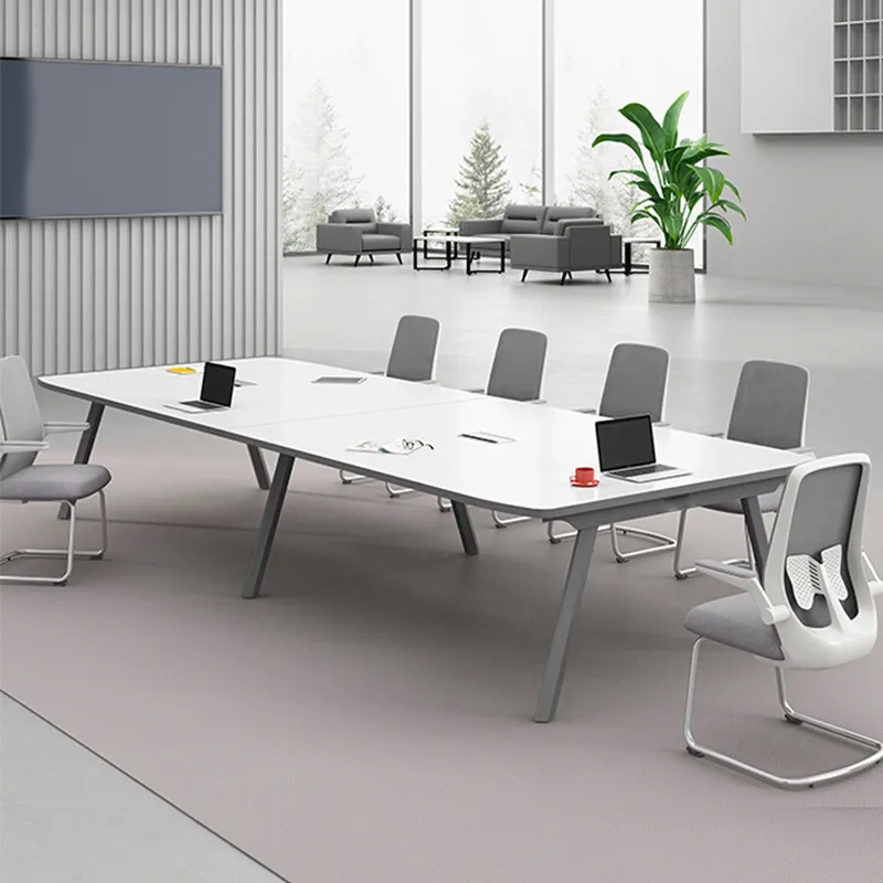 

Conference table Long table Modern meeting room Table and chair combination White workbench Small long Desk