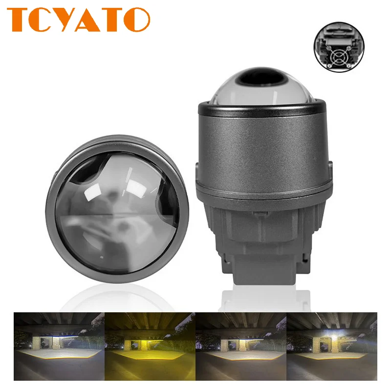 

TCYATO High-power dual-lamp cup three-color automotive LED fog lamp, dual-lens 3-inch car lamp, 85W laser fog lamp, waterproof