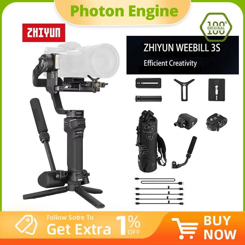 Zhiyun Weebill 3S Camera Gimbal Stabilizer 3-Axis Handheld for for DSLR Mirrorless Camera Sony Canon Panasonic Nikon LUMIX
