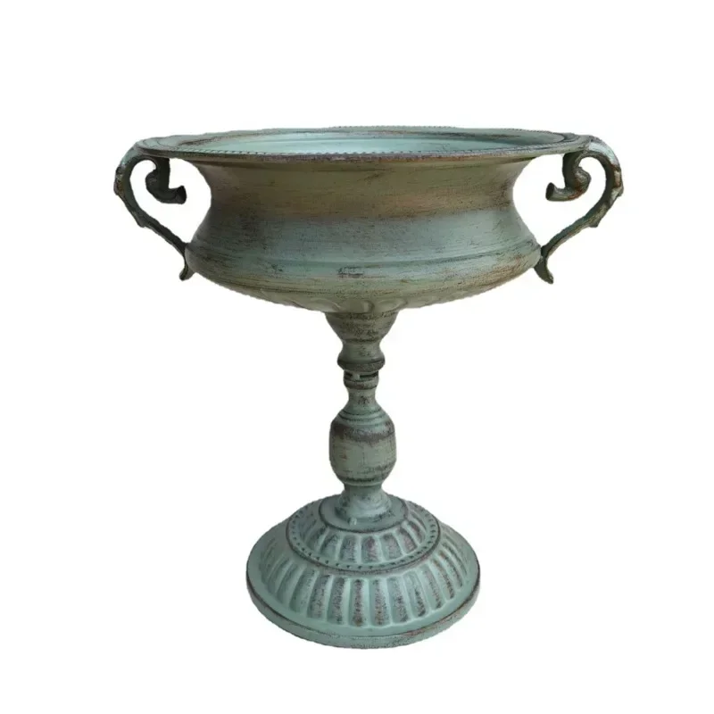 Retro Wrought Iron Plant Shelves Personalized Trophy Pot Stand Decorative Bucket Floor Flower Shelf Unique Plant Display image 4