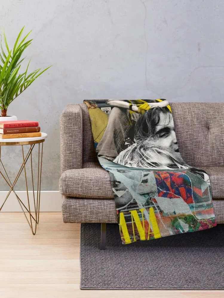 Kurt Cobain Throw Blanket Sofa Summer Beddings Shaggy Comforter Blankets