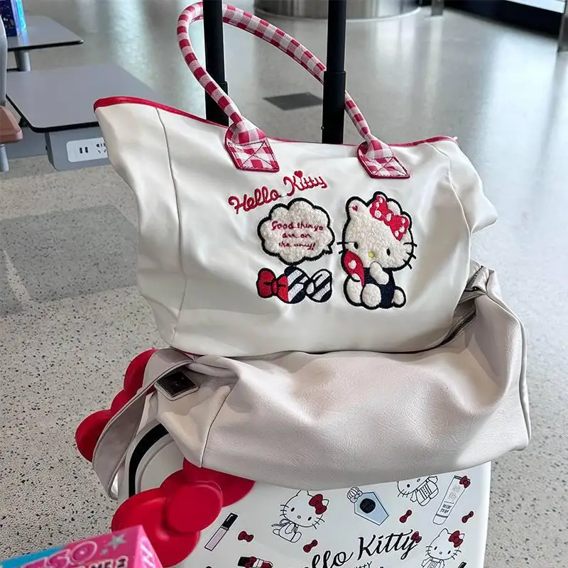 Hello Kitty Anime Travel Bag Kawaii Good Looks Cartoon Girl Portable Large Capacity Cute Versatile Holiday Gifts Wholesale