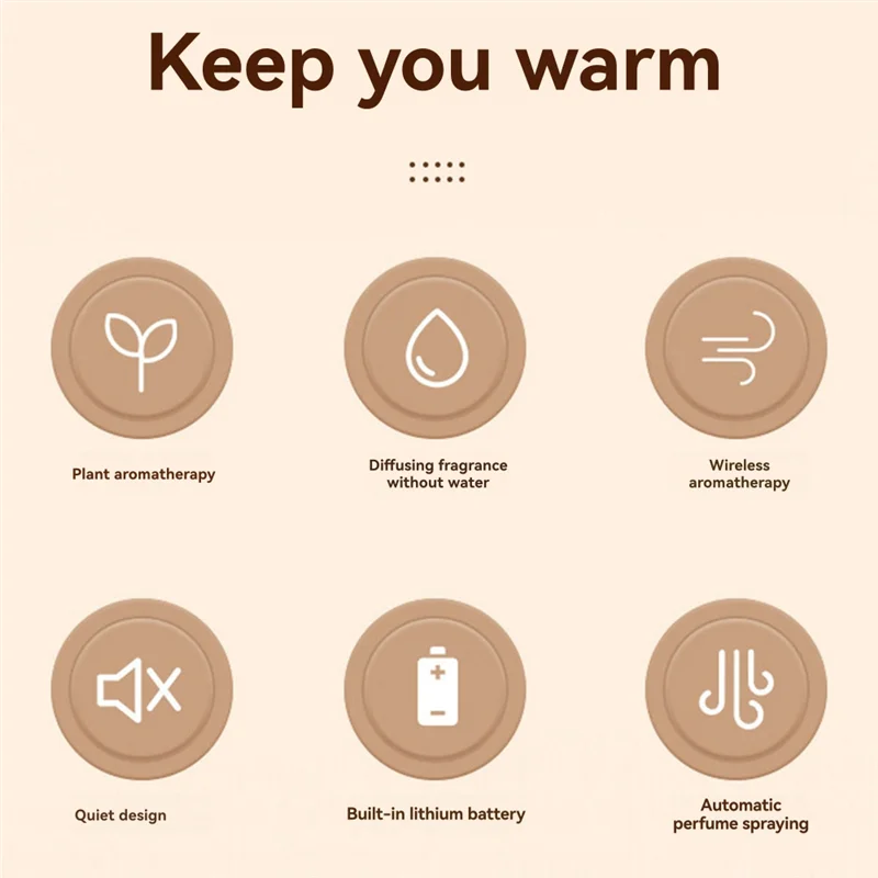 A88X Waterless Essential Oil Diffuser Aromatherapy Atomizing Diffuser Forbedroom, Home, Office White