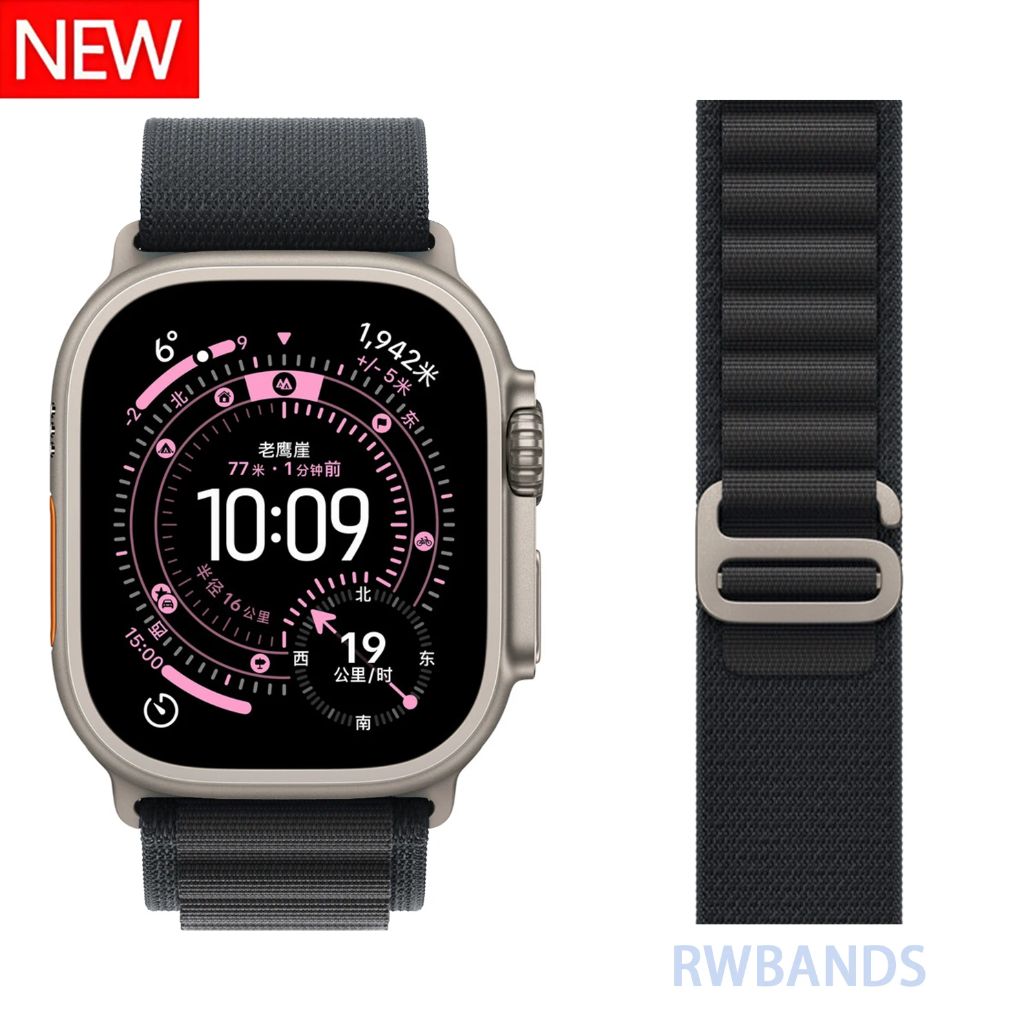 Nieuwe Alpine lusbanden voor Apple Watch-serie 11/10/9 bands 46 mm 45 mm 44 mm 41 mm 40 mm 42 mm correa iWatch 8 7 6 5 SE3 Ultra 2 49 mm - afbeelding 1