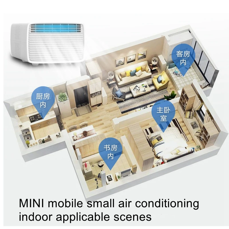 Imagem -03 - Mini Dreno Livre de ar Condicionado Móvel ar Condicionado Compressor Cooler Tenda Portátil Casa Dormitório Pequeno