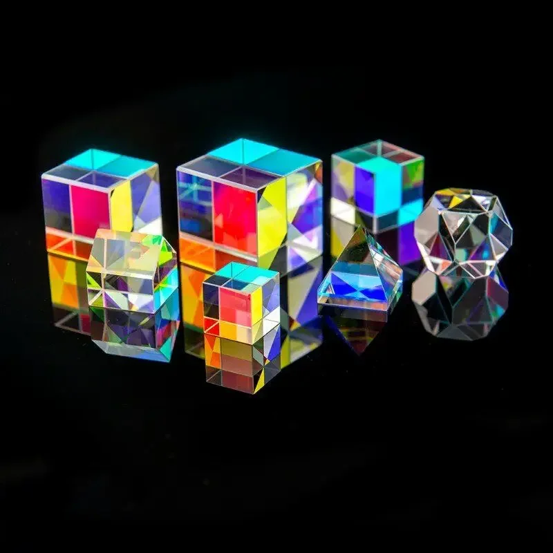 X-Cube Prism RGB Combiner Splitter Cross Dichroic 6-Sides Prism Polyhedron Pyramid Decoration Teaching Photograph Research