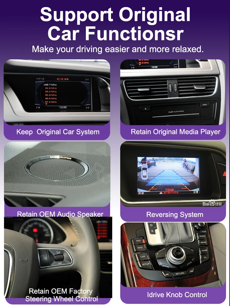 AUTOTOP 10,25 "Wireless CarPlay Android Auto Auto Radio Für Audi A4 B8 A5 2009-2016 AirPlay Spiegel Link auto Spielen Linux Bildschirm – Detail 6