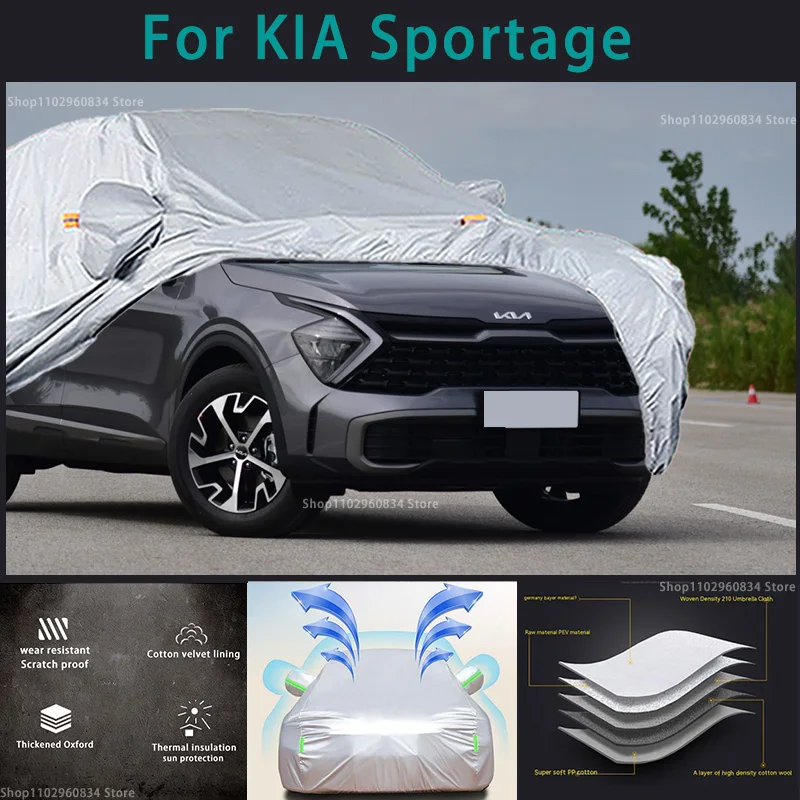 

For Kia Sportage 210T Full Car Covers Outdoor Sun uv protection Dust Rain Snow Protective Auto Protective cover