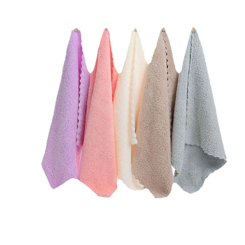 5PCS Suqare Small Hand Towel Beige Multi-functional Microfiber Towels For Home Hotel Kitchen Cleaning Dishcloth Towel 25*25cm