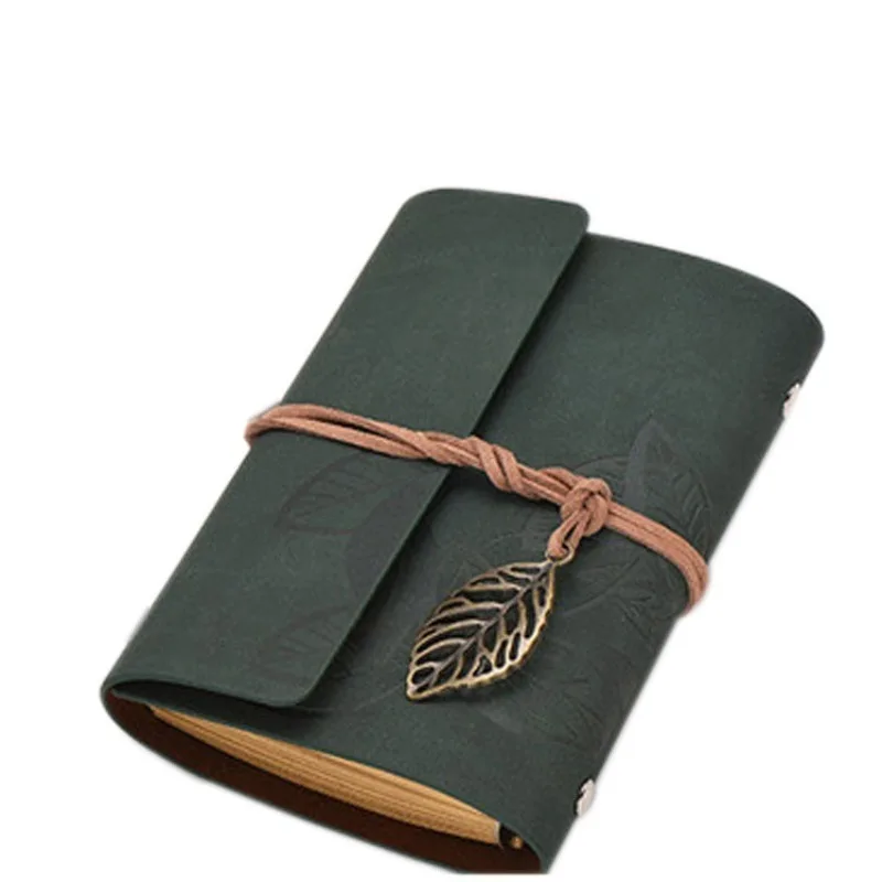 Vintage Leaf Embossed Loose‑Leaf Journal, Pocket‑Size Sketchbook with Pendant & Gift Tag, Travel Diary for School & Office view 6