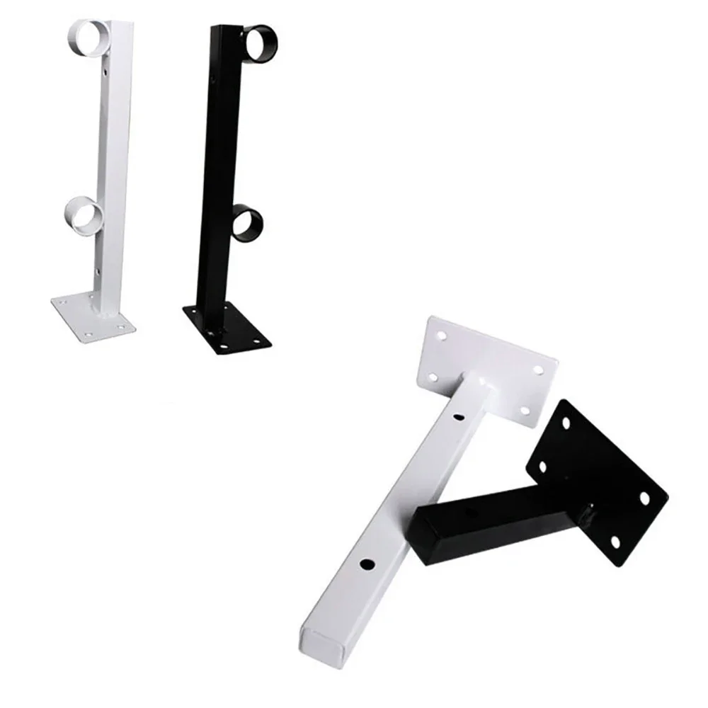 2PCS 6-20 Inch White Square Tube Angle Bracket Heavy Support Wall Mounted Black Bench Table Shelf Bracket DIY Furniture Hardware