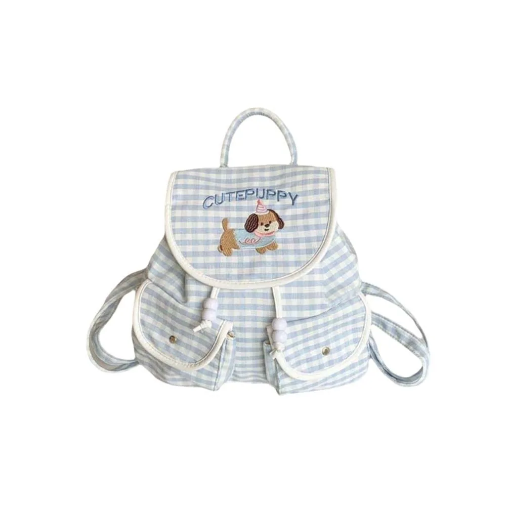 

Sweet Korean Drawstring Backpack Large Capacity Scratch Prevention Women Daily School Bag Flip Up Bow