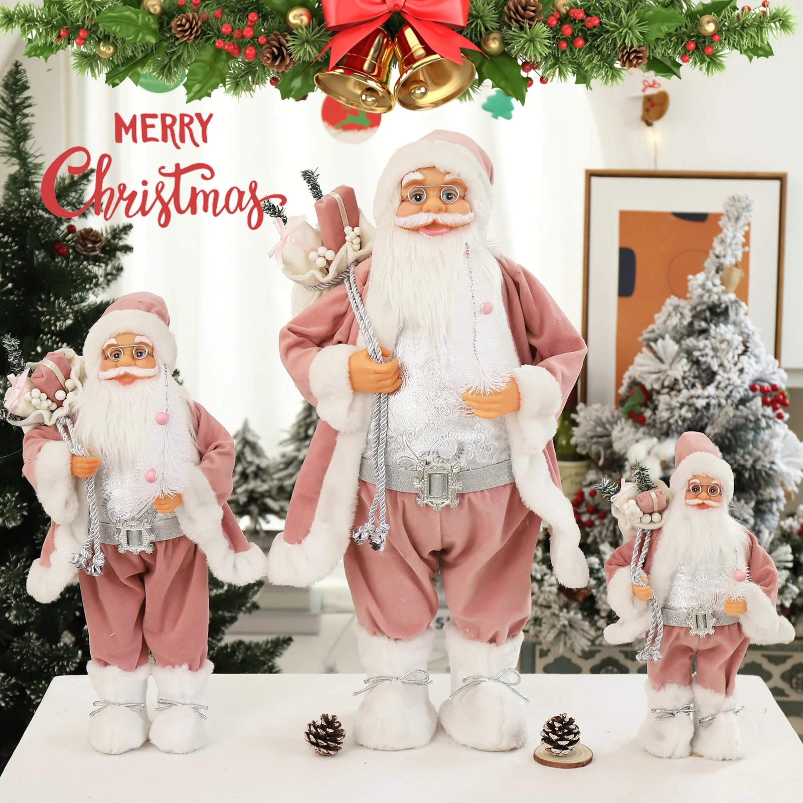 Christmas Plush Stuffed Santa Claus Soft Comfortable Stuffed Toy for Kids Children Boys Girls