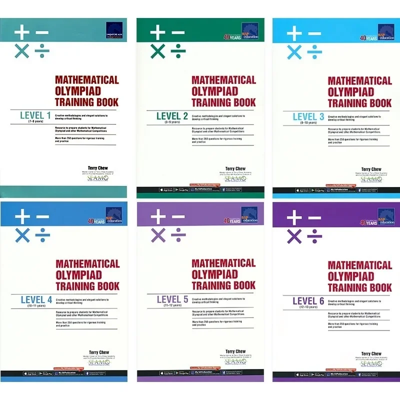 6 books Essential Olympiad Exams for Teenagers Sap Mathematical Olympiad Training Book Education Learning Books School Supplies