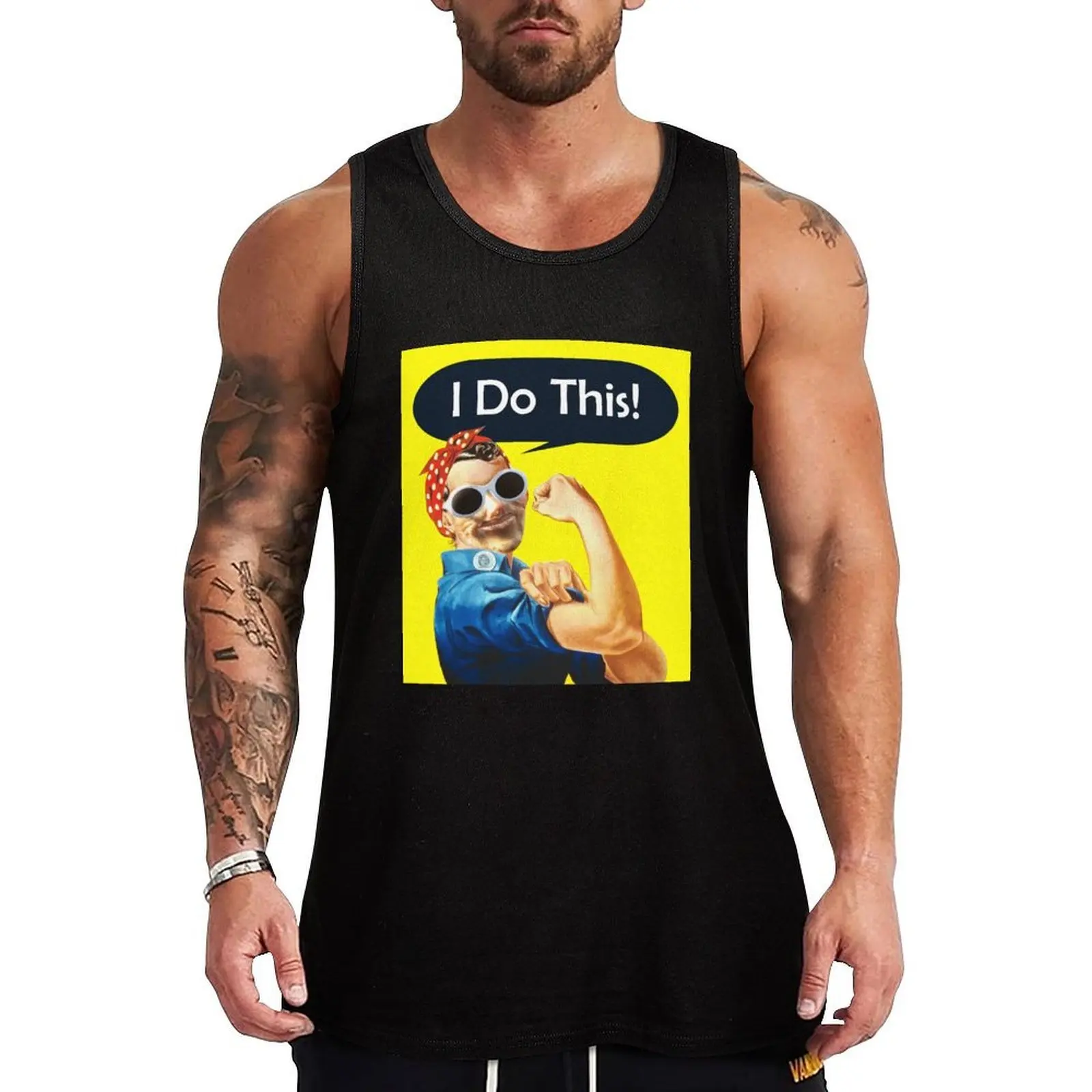 

The Final Pam as Rosie Riveter (Pammy Riveter) Tank Top mens clothing running shirt underwear Men's gym sleeveless shirts