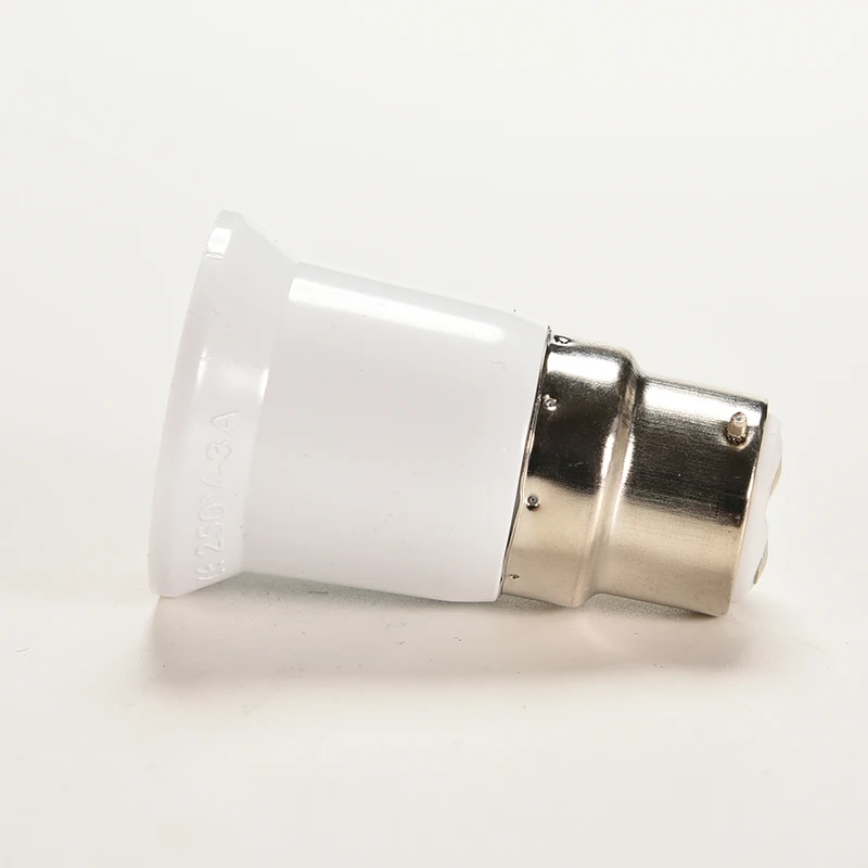 White B22 To E27 Base LED Light Lamp Bulb Fireproof Holder Adapter Converter Change Socket 1PCS