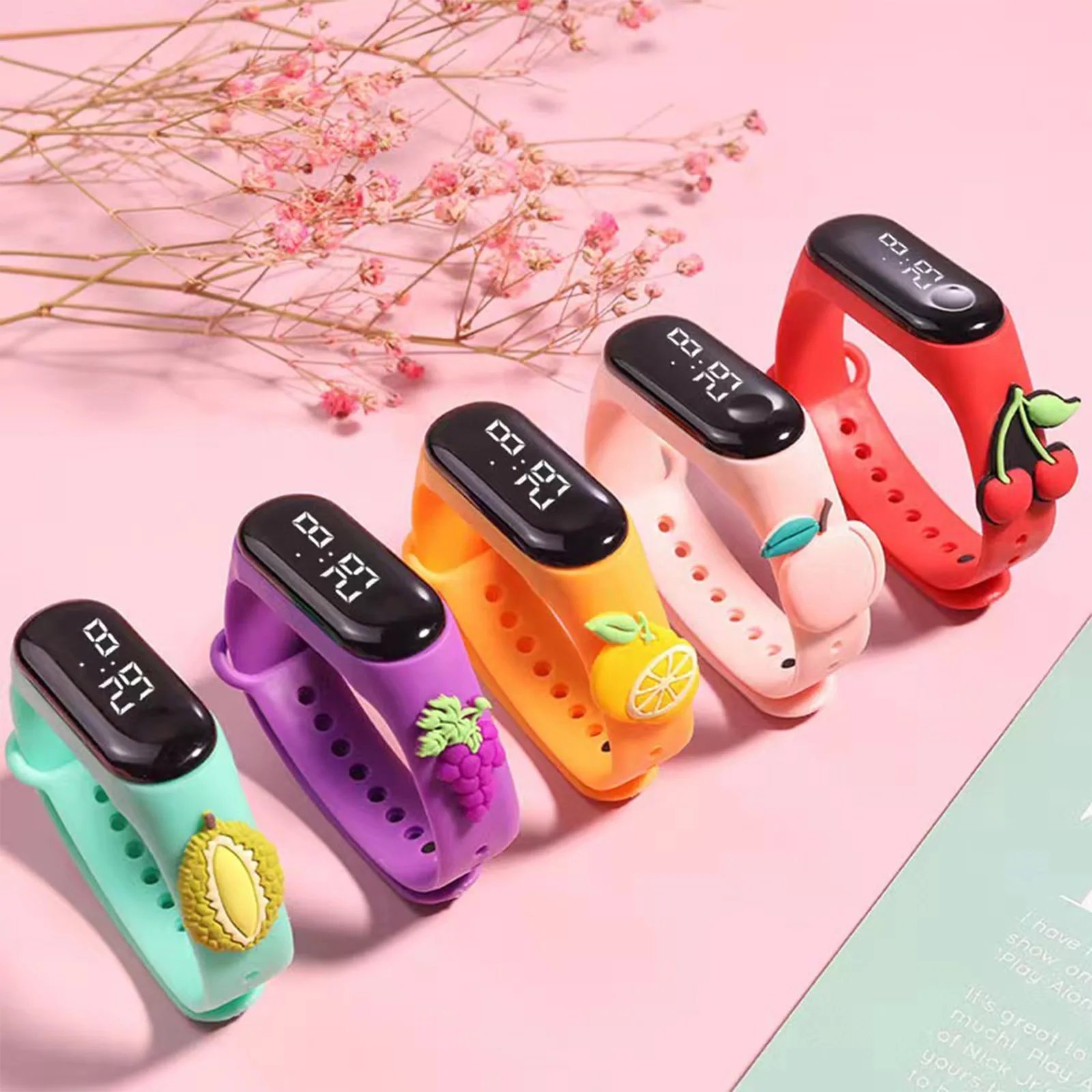 Moda dos desenhos animados crianças relógio para meninas esporte eletrônico crianças relógios de silicone relógio de pulso led digital criança reloj