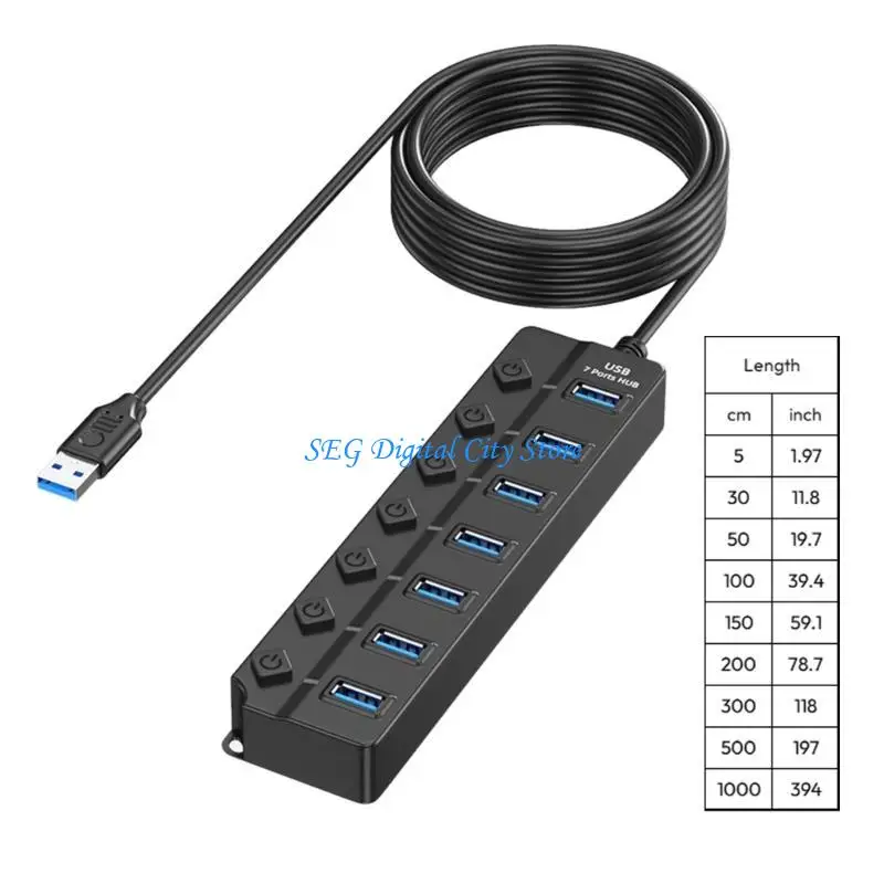 U75B محمول محول USB Hub محمول مع كابل لطابعات محرك أقراص فلاش