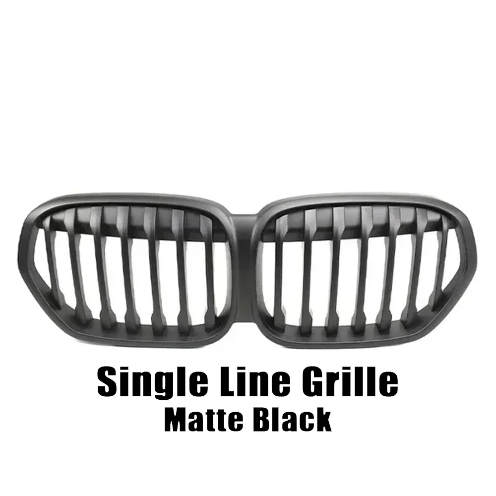 Xvip Carbon Fiber Look Double Line Style Front Race Grills Voor Bmw X1 F48 Lci 2020-2022 Alle Zwarte Diamanten Stijl Bovenste Roosters