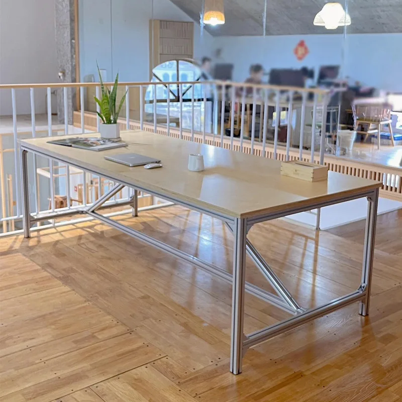 Ocean plate dining table Minimal rectangular conference table Workbench Simple strip table Creative desk