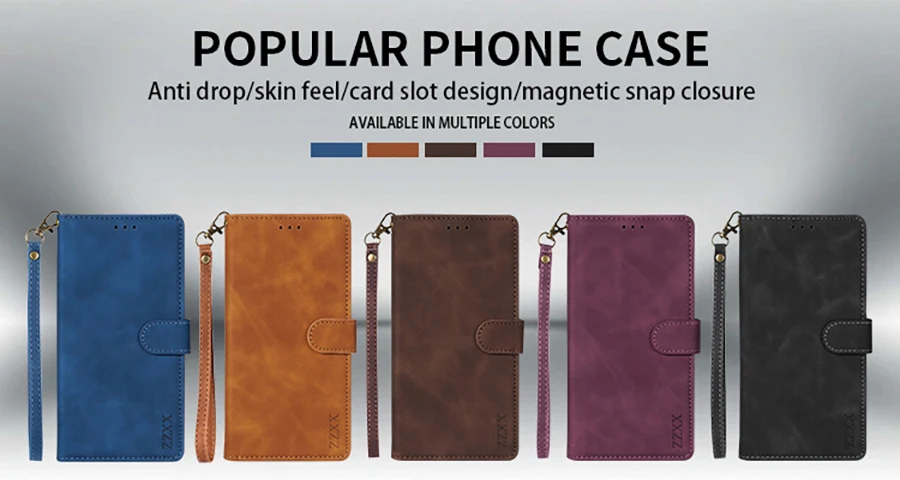 Hautfreundliche Brieftaschenhülle mit Kartenfach, Ständerfunktion und magnetischem Flip-Design aus Leder für Samsung Galaxy S26 Ultra, S25 Plus, S24 FE, A08, A17, A18, A37, A57 – Detail 1