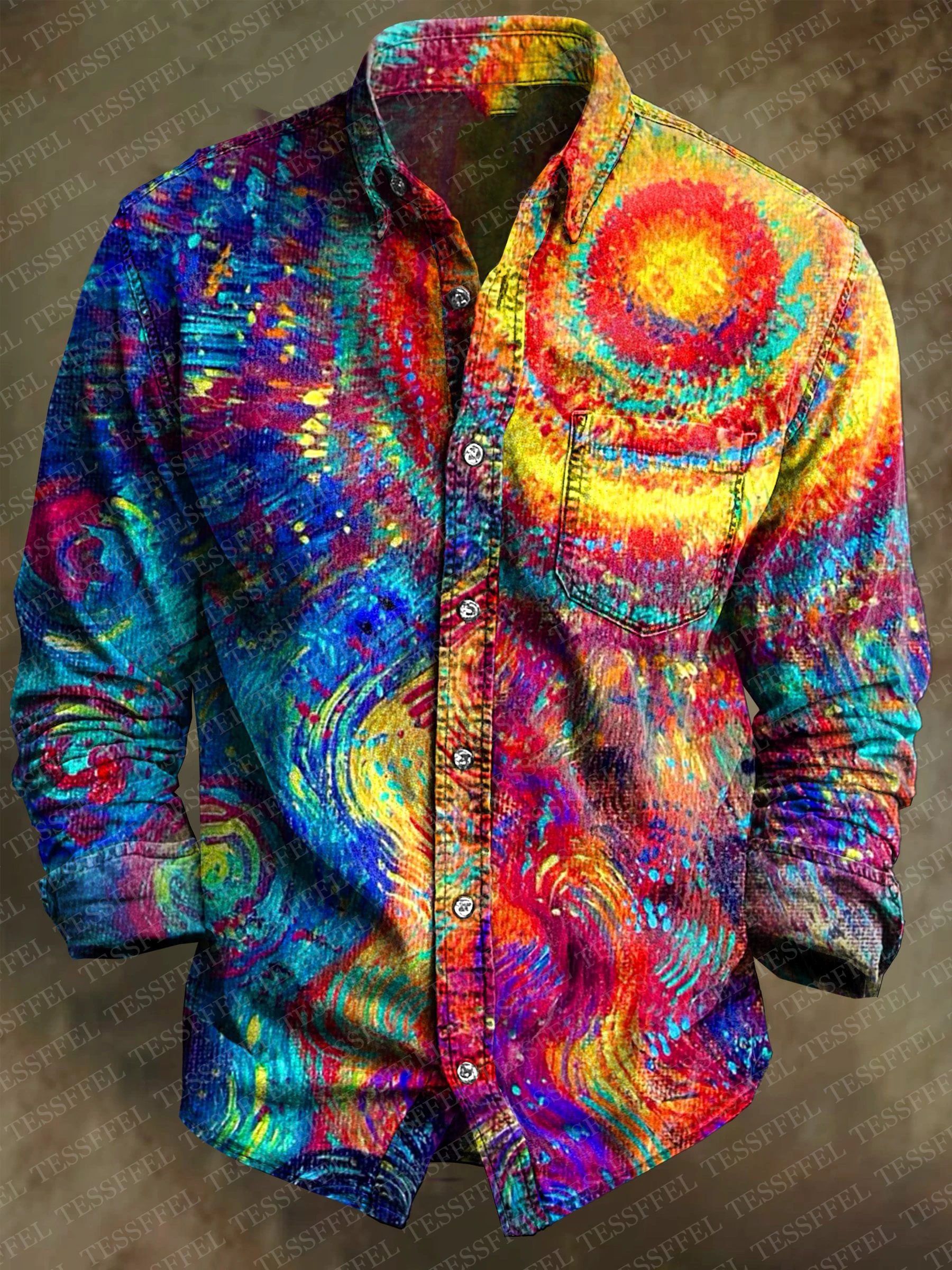 

NewFashion Винтажные граффити с цветочной татуировкой Ретро рубашки поло с 3D принтом Harajuku Осенние повседневные рубашки с длинными рукавами и воротником 0