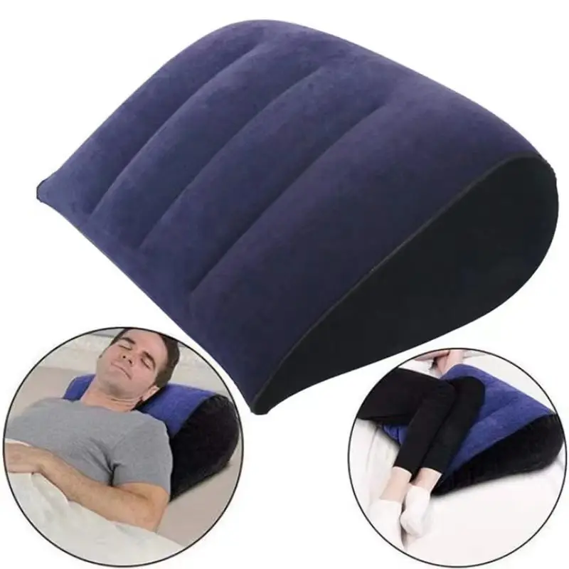 Inflatable Travel Pillow Multifunctional Body Pillow Lumbar Yoga Pillow Travel Positions Support Air Cushion Triangular Pillow