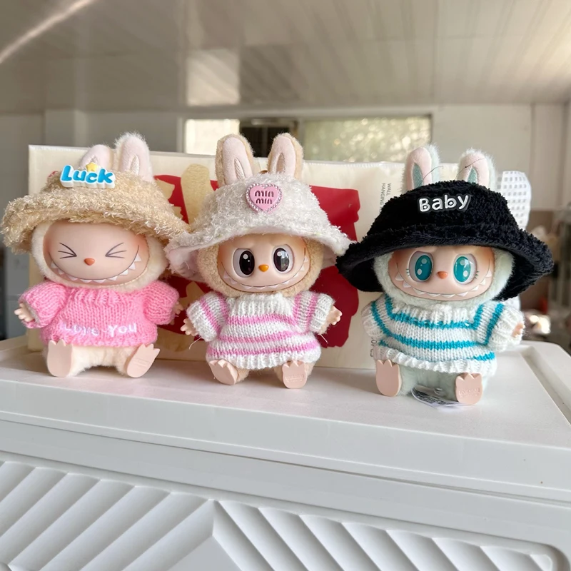 

Мини-плюшевая кукла 17 см, аксессуары для одежды для Кореи Kpop Exo Labubu I Idol, комплект свитера и шляпы для кукол, одежда, подарок для детей