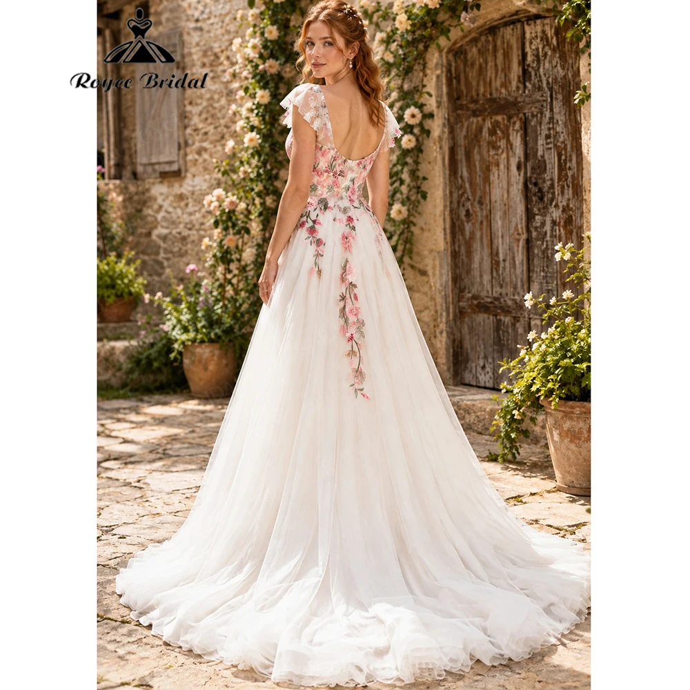 Roycebridal Appliques A Line Wedding Dresses 2027 Colorful Embroidery Sweetheart Bridal Gown Customized Vestido De Novia