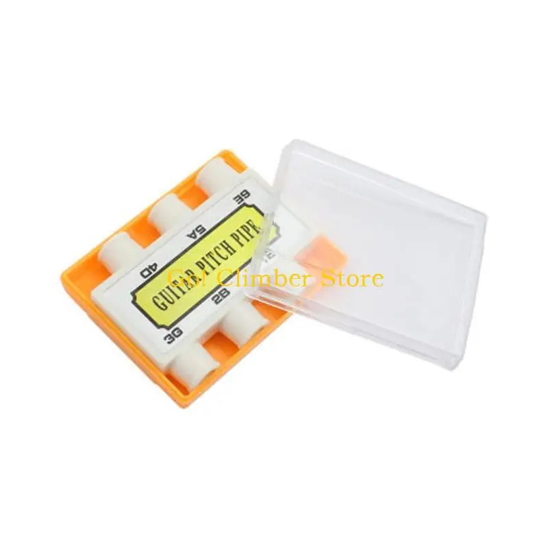 Q84C Battery-Free Guitar Pitch Pipe with 6 Individual Note Pipes, Blow-Operated String Reference for Acoustic and Classical