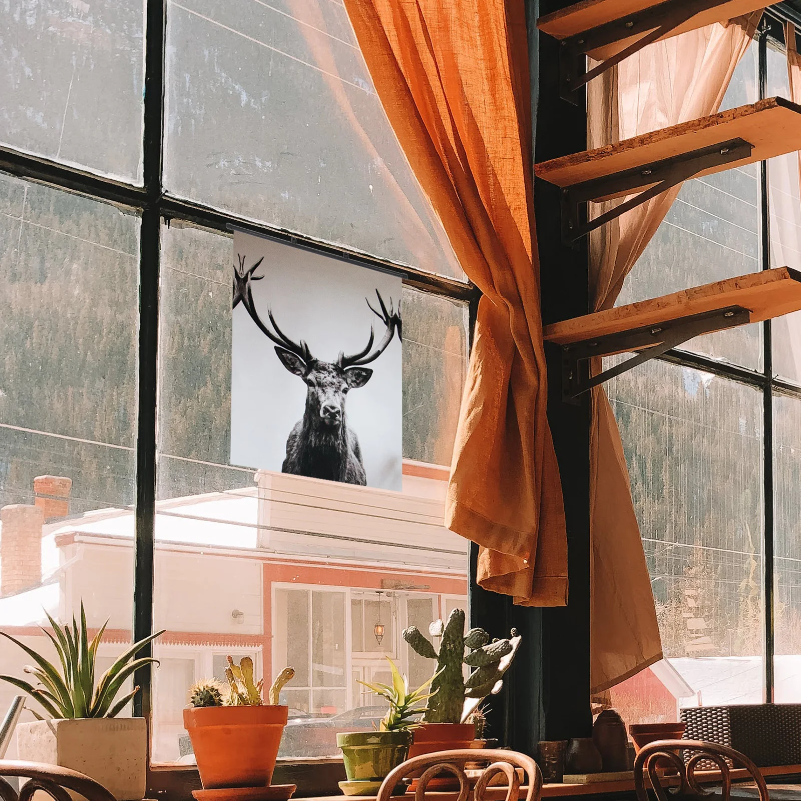 

Advertising Flagpole Poster Holder Painting Hanger Black Rod Hanging Kit Abs Landscape