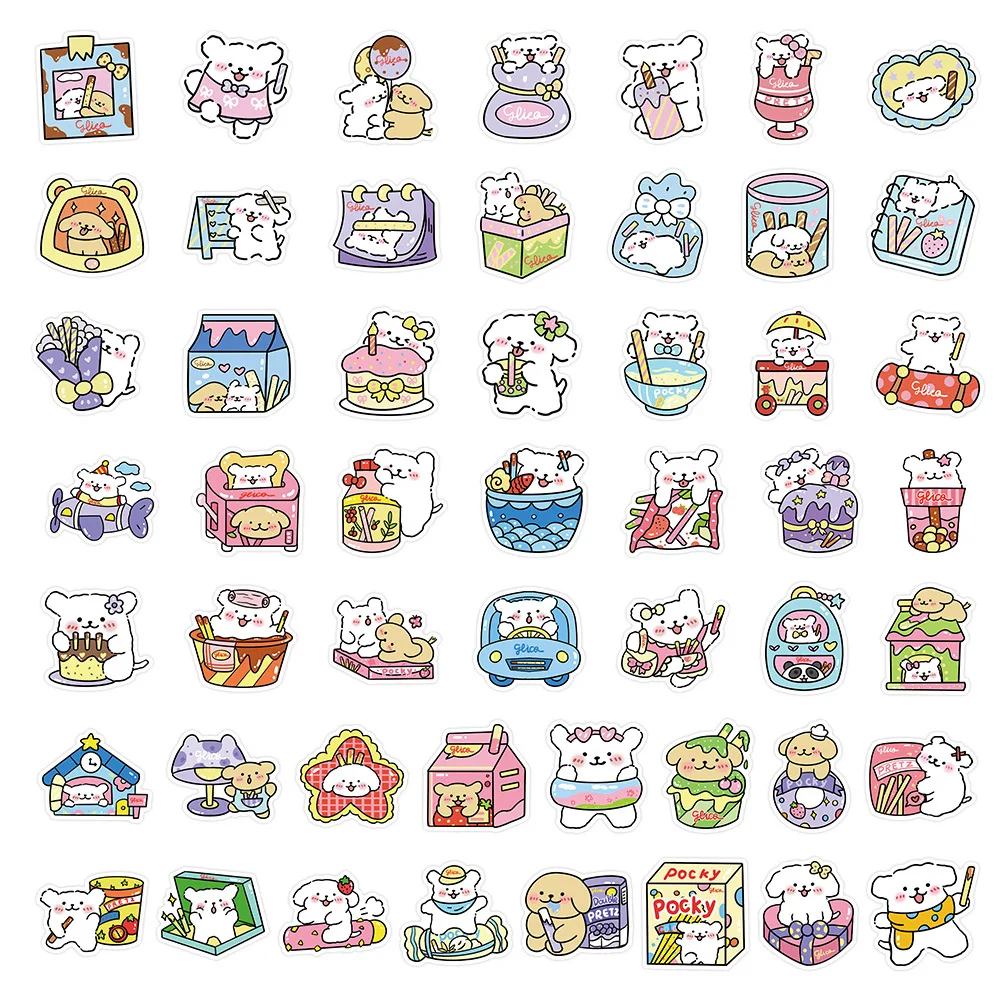 51PCS การ์ตูนต้นฉบับสีเขียวสายลูกสุนัขสติกเกอร์ DIY ของเล่นเด็กแล็ปท็อปสเก็ตบอร์ด Decals สติกเกอร์