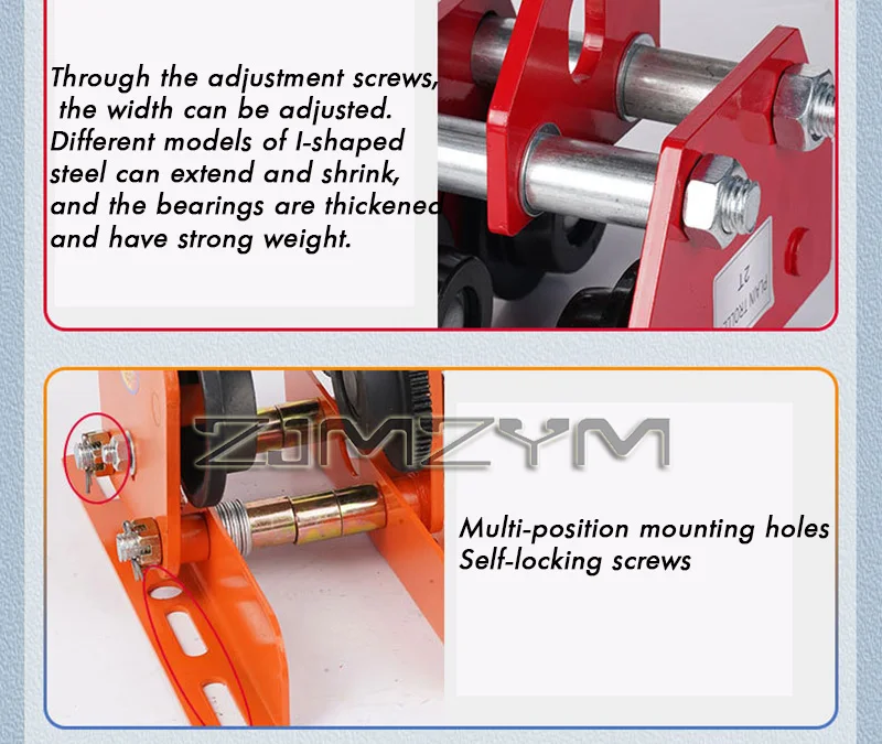 Material Handling Tools Lifting Crane Accessories Hand-carrying Cart Manual Trolley 0.5/1/2/3T Hand pusher For Driving Trolley