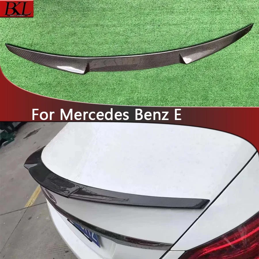 For Mercedes Benz E Class W213 E63 E300 E350 Carbon Fiber Tail fins Rear Trunk Spoiler Guide Wing Rear Wing Car Trunk Diverter