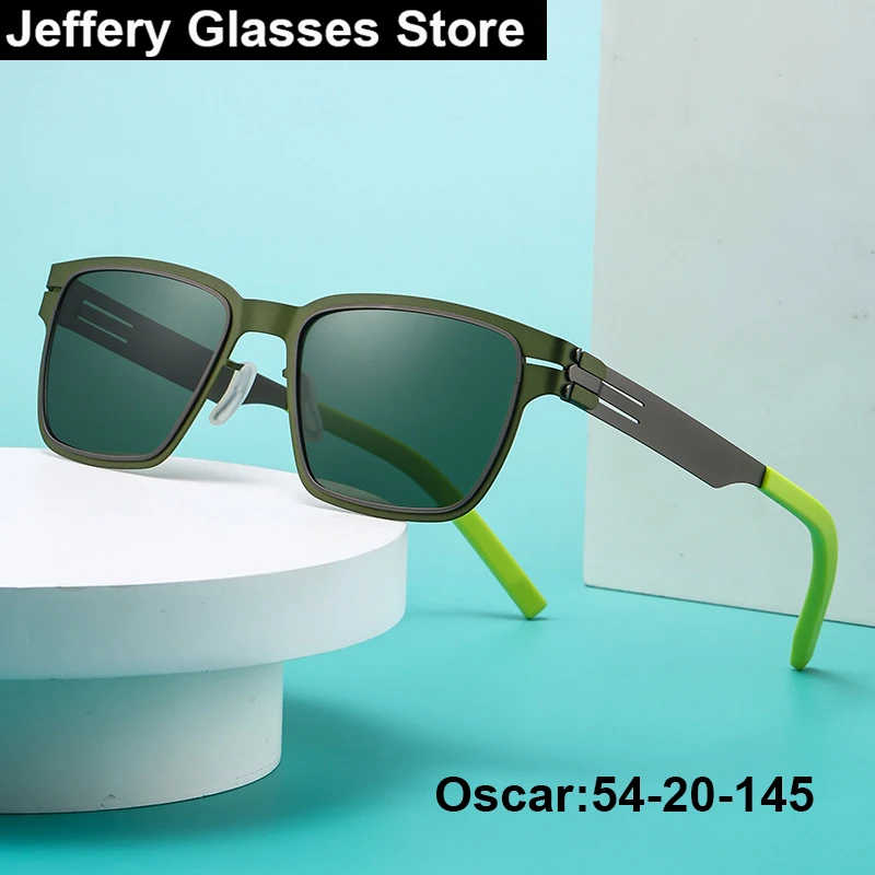 Germany Brand Men Square Polarized Sunglasses 142mm Oversize Ultralight Thin Driving Sun Eyeglasses Vintage Unique Spectacles