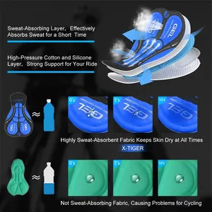 X-Tiger-Respirable Cycling Shorts for Man, Call Shoes with Padded Gel, Non-slip, leg handles, 5D, for MTB 9 Main Sales Short Men's Training - №9