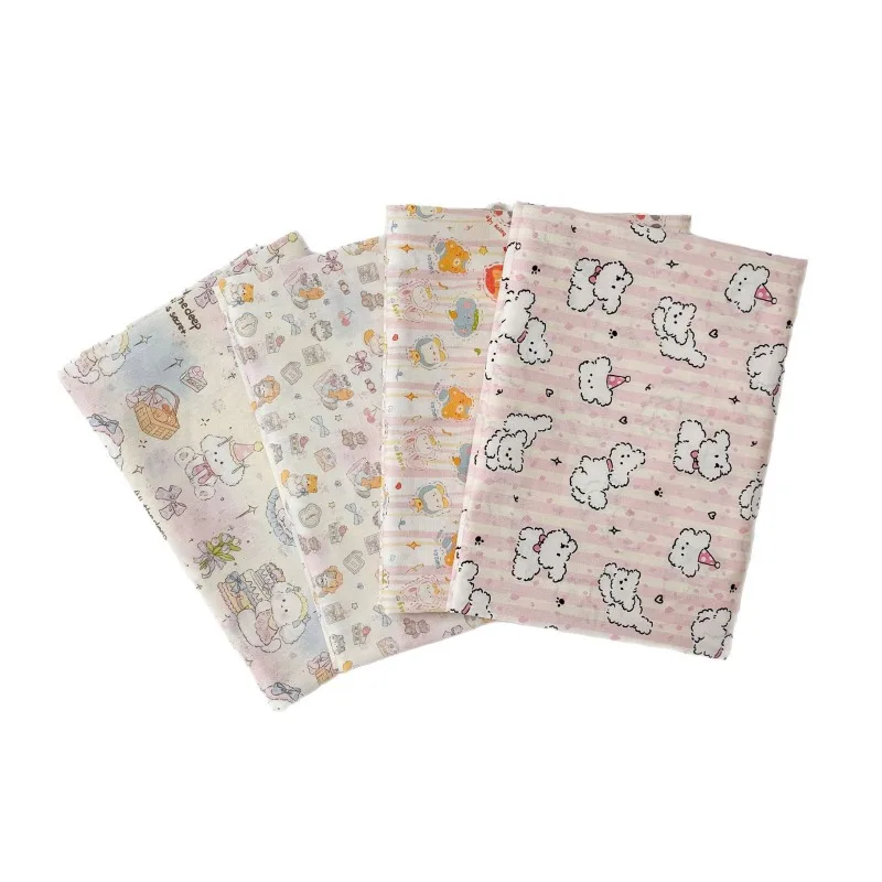 

0.5/1/2 Yard Kawaii Pink Series Cartoon Animal Printed Fabric 100% Cotton Perfect for DIY Clothing,Homewear,Tablecloths,Curtains