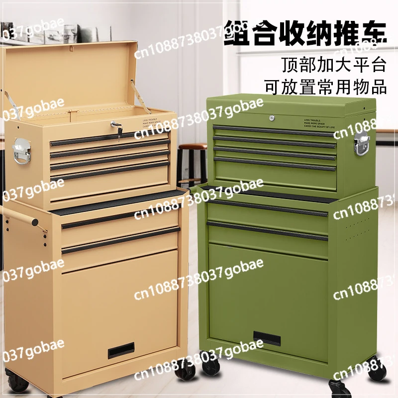 Tool cart trolley storage rack cabinet mobile workbench workshop hardware steam repair box