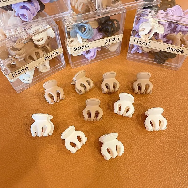 10pcs/Box  Matte Plastic Mini Hair Claws Clips Baby Gilrs Sweet Small Hairpin Hairgrips Barrettes Headwear Fashion Accessories