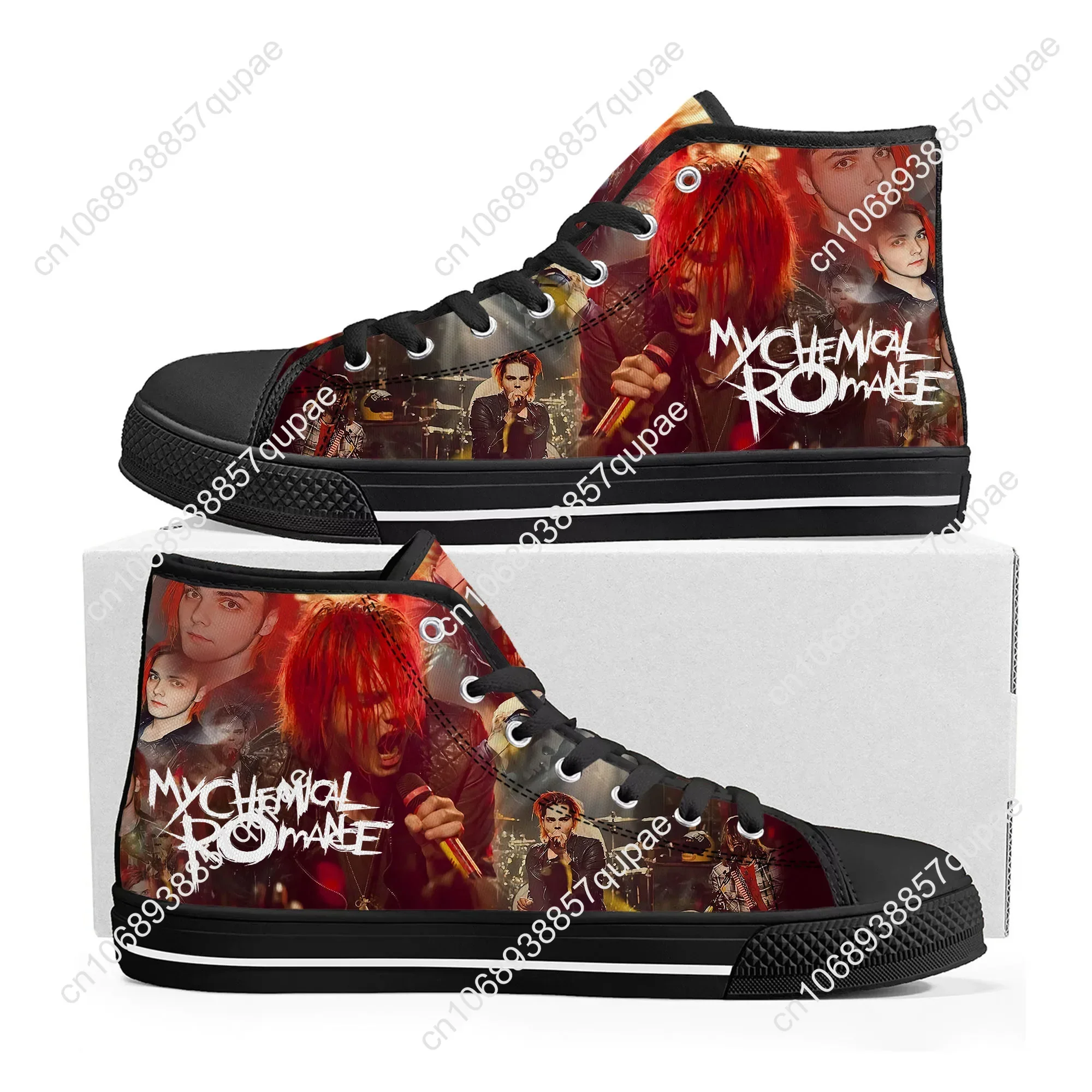 My Chemical Romance Rock Band High Top High Quality Sneakers Mens Womens Teenager Canvas Sneaker Casual Couple Shoes Custom Shoe
