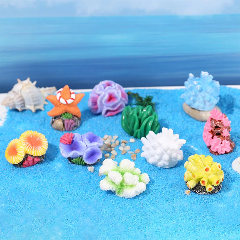 Colorful Resin Aquarium Mini Artificial Coral Reef Decoration Fish Tank Coral Stone Landscape Ornament Aquarium Accessories