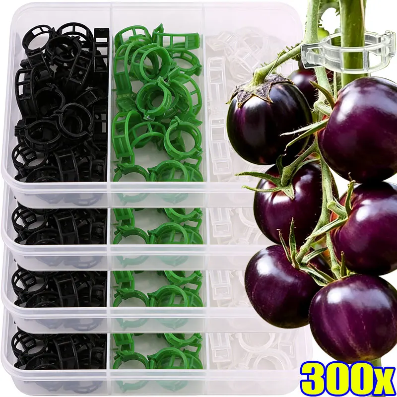 

10-300 шт. Пластиковые зажимы для подвязки растений, клипсы для опор, держатели для теплиц, садовые инструменты, аксессуары для сада