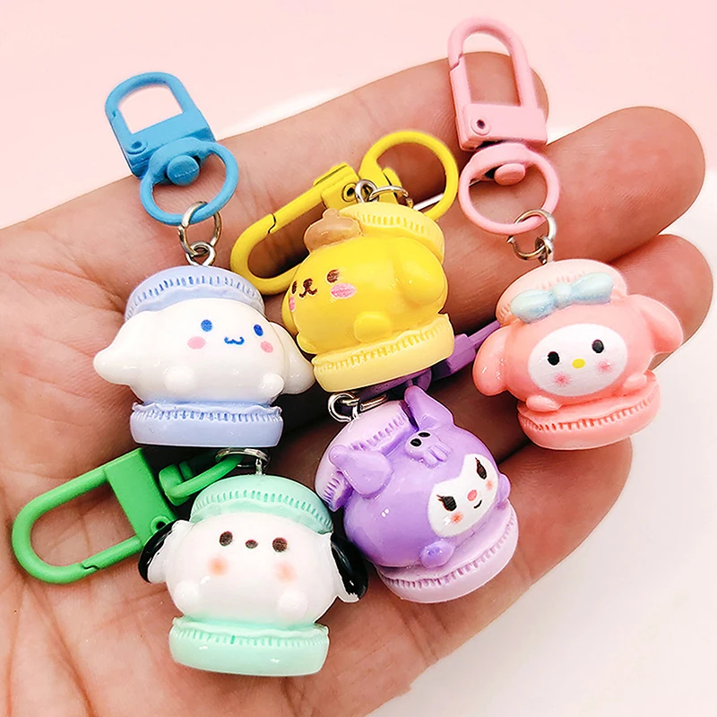 Schattige Hamburger Sanrio Macaron Sleutelhanger Mijn Melodie Cinnamoroll Lief Meisje Hart Student Hanger Ins Vriendinnen Cadeau Hanger