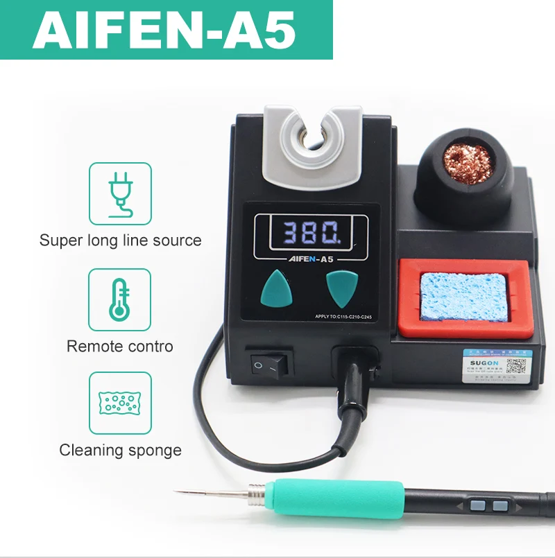 AIFEN A5 Soldering station Compatible Soldering iron Tips C210 245 C115 Handle Soldering and rework station Electronic tooL