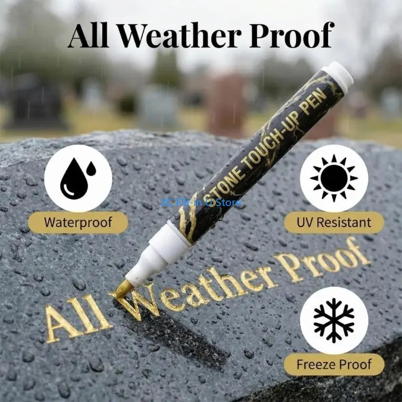G8TA Colorful Tombstone Marker Waterproof Paint Pen For Restoring Grave Inscriptions