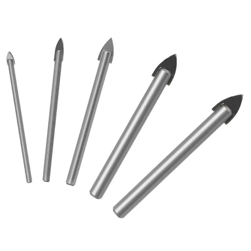 

AB47-5Pcs Triangle Head Tile Drill Bit Shank Glass Tiles Tip For Drilling Glass, Tile &